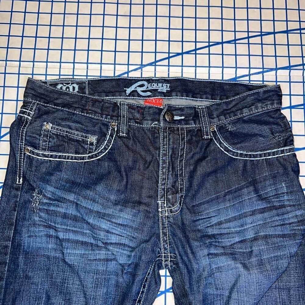 Request Jeans Men's Size 36x34 Denim Jeans y2k Skater - Picture 8 of 13